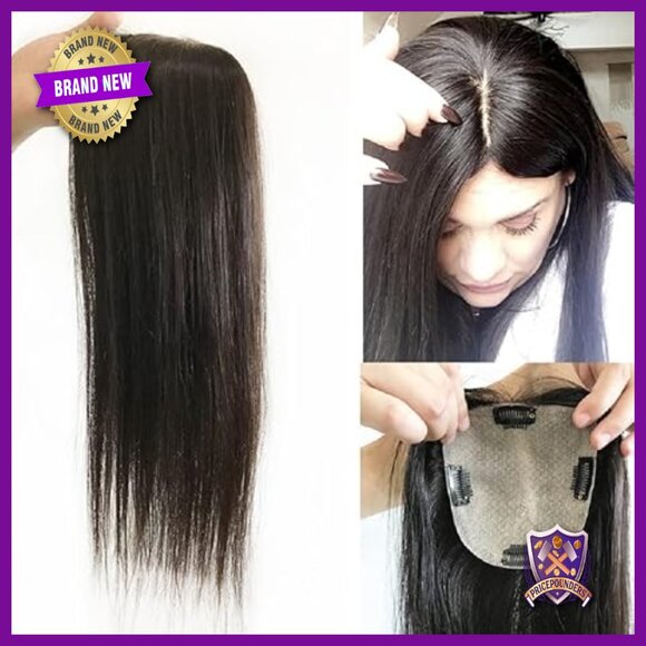 5x5 Virgin Human Hair Topper Clip-in Straight Hairpiece 12x13cm main image 4